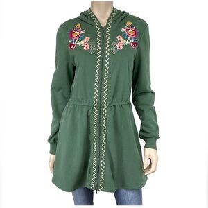 Solitaire Green Embroidered Utility Jacket